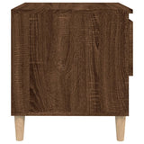 Bedside Table Brown Oak 50x46x50 cm Engineered Wood - Rear View