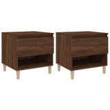 Bedside Tables 2 pcs Brown Oak 50x46x50 cm Engineered Wood - Front View