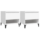 Side Tables 2 pcs White 50x46x50 cm Engineered Wood - Front View