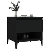 Side Table Black 50x46x50 cm Engineered Wood - Top-Down View