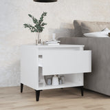 Side Table High Gloss White 50x46x50 cm Engineered Wood - Side View