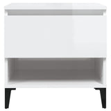 Side Table High Gloss White 50x46x50 cm Engineered Wood