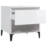 Side Table High Gloss White 50x46x50 cm Engineered Wood