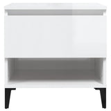 Side Tables 2 pcs High Gloss White 50x46x50 cm Engineered Wood