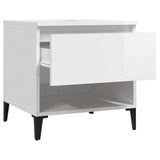 Side Tables 2 pcs High Gloss White 50x46x50 cm Engineered Wood