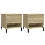 Side Tables 2 pcs Sonoma Oak 50x46x50 cm Engineered Wood - Front View