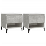 Side Tables 2 pcs Concrete Grey 50x46x50 cm Engineered Wood - Front View