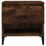 Side Tables 2 pcs Smoked Oak 50x46x50 cm Engineered Wood - Close-Up Angle