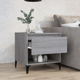 Side Table Grey Sonoma 50x46x50 cm Engineered Wood - Side View