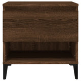 Side Table Brown Oak 50x46x50 cm Engineered Wood - Rear View