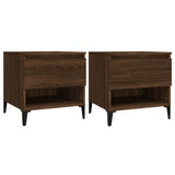Side Tables 2 pcs Brown Oak 50x46x50 cm Engineered Wood - Front View