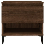 Side Tables 2 pcs Brown Oak 50x46x50 cm Engineered Wood - Close-Up Angle