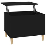 Coffee Table Black 60x44.5x45 cm Engineered Wood - Front View