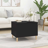 Coffee Table Black 60x44.5x45 cm Engineered Wood - Side View