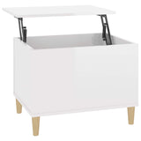 Coffee Table High Gloss White 60x44.5x45 cm Engineered Wood - Front View