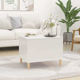 Coffee Table High Gloss White 60x44.5x45 cm Engineered Wood - Side View