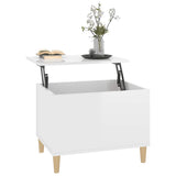 Coffee Table High Gloss White 60x44.5x45 cm Engineered Wood - Low Angle
