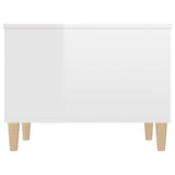 Coffee Table High Gloss White 60x44.5x45 cm Engineered Wood - 45-Degree Angle