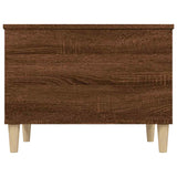 Coffee Table Brown Oak 60x44.5x45 cm Engineered Wood - Close-Up Angle