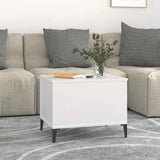 Coffee Table White 60x44.5x45 cm Engineered Wood - Side View