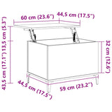 Coffee Table Black 60x44.5x45 cm Engineered Wood - Extra Image