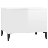 Coffee Table High Gloss White 60x44.5x45 cm Engineered Wood - Rear View