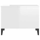 Coffee Table High Gloss White 60x44.5x45 cm Engineered Wood - Close-Up Angle