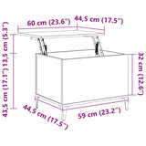 Coffee Table Grey Sonoma 60x44.5x45 cm Engineered Wood - Extra Image