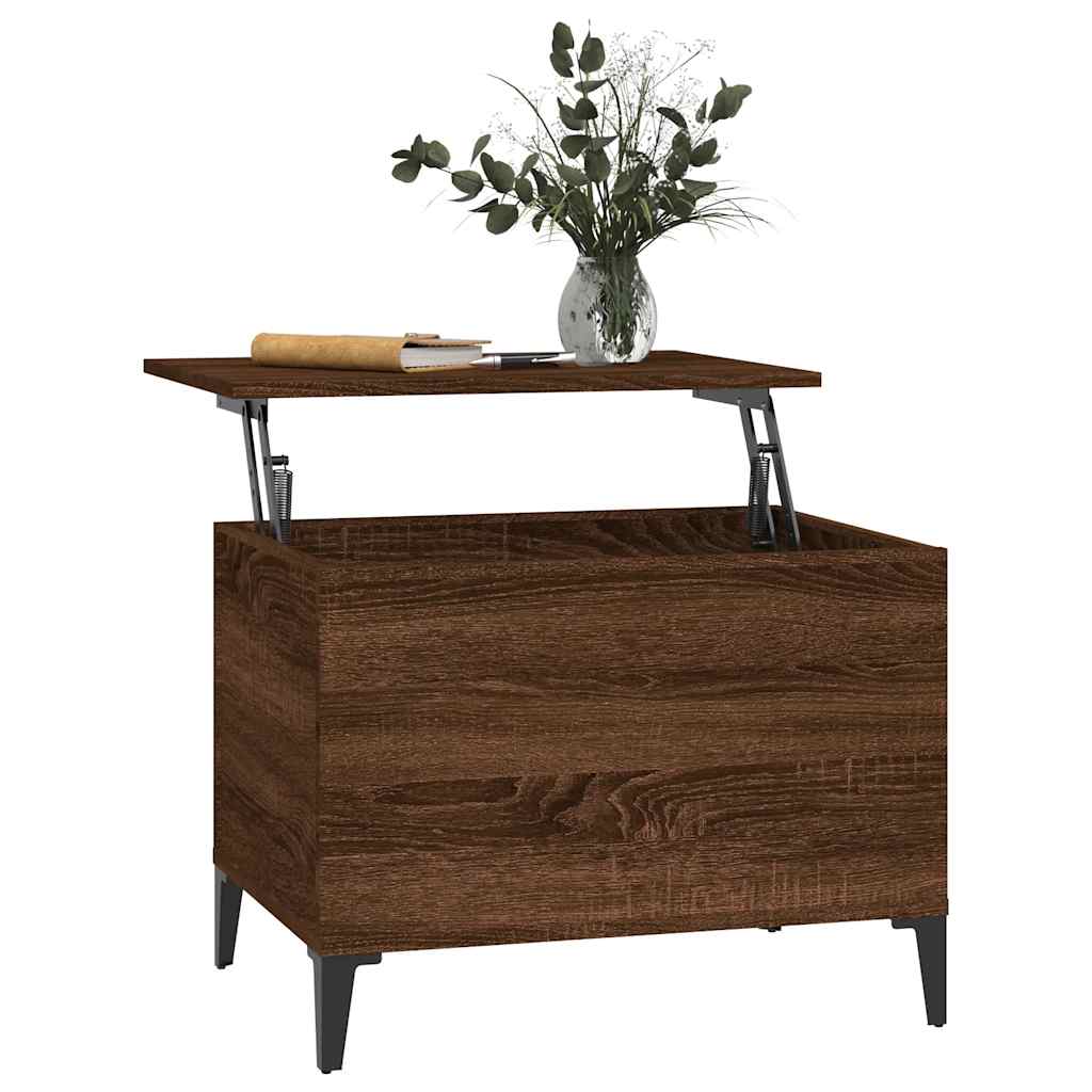 Coffee Table Brown Oak 60x44.5x45 cm Engineered Wood