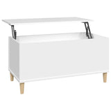 Coffee Table White 90x44.5x45 cm Engineered Wood - Front View