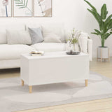 Coffee Table White 90x44.5x45 cm Engineered Wood - Side View