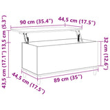 Coffee Table White 90x44.5x45 cm Engineered Wood - Extra Image