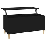 Coffee Table Black 90x44.5x45 cm Engineered Wood - Front View