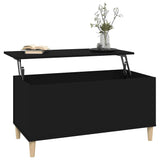 Coffee Table Black 90x44.5x45 cm Engineered Wood - 45-Degree Angle