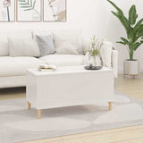 Coffee Table High Gloss White 90x44.5x45 cm Engineered Wood - Side View
