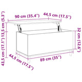 Coffee Table Sonoma Oak 90x44.5x45 cm Engineered Wood - Extra Image