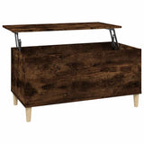 Coffee Table Smoked Oak 90x44.5x45 cm Engineered Wood - Front View