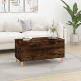 Coffee Table Smoked Oak 90x44.5x45 cm Engineered Wood - Side View