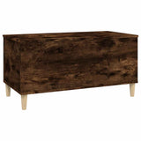 Coffee Table Smoked Oak 90x44.5x45 cm Engineered Wood - Rear View