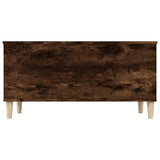 Coffee Table Smoked Oak 90x44.5x45 cm Engineered Wood - Close-Up Angle