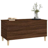 Coffee Table Brown Oak 90x44.5x45 cm Engineered Wood - Top-Down View