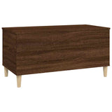 Coffee Table Brown Oak 90x44.5x45 cm Engineered Wood - Rear View