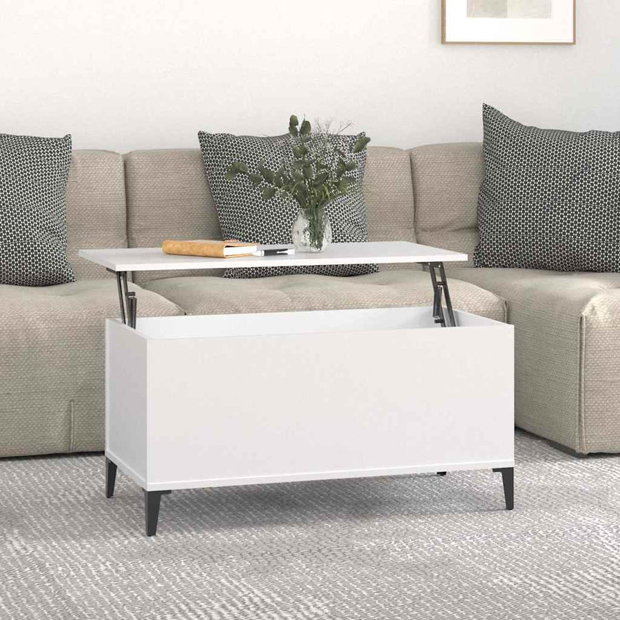 Coffee Table White 90x44.5x45 cm Engineered Wood