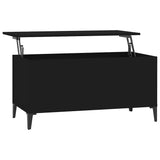 Coffee Table Black 90x44.5x45 cm Engineered Wood - Front View