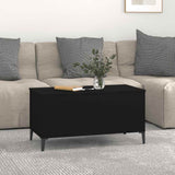 Coffee Table Black 90x44.5x45 cm Engineered Wood - Side View