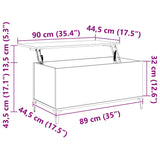 Coffee Table Black 90x44.5x45 cm Engineered Wood - Extra Image