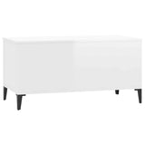 Coffee Table High Gloss White 90x44.5x45 cm Engineered Wood - Rear View