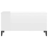 Coffee Table High Gloss White 90x44.5x45 cm Engineered Wood - Close-Up Angle