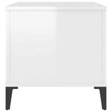 Coffee Table High Gloss White 90x44.5x45 cm Engineered Wood