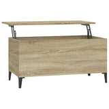 Coffee Table Sonoma Oak 90x44.5x45 cm Engineered Wood - Front View